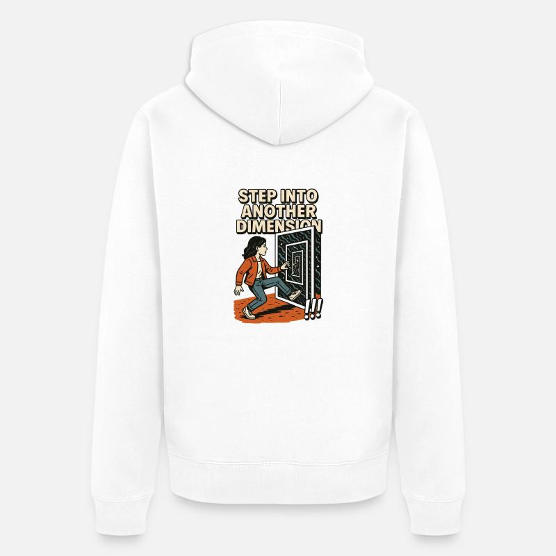 Step into another Dimension - Unisex Premium Bio Zip Hoodie - Weiß
