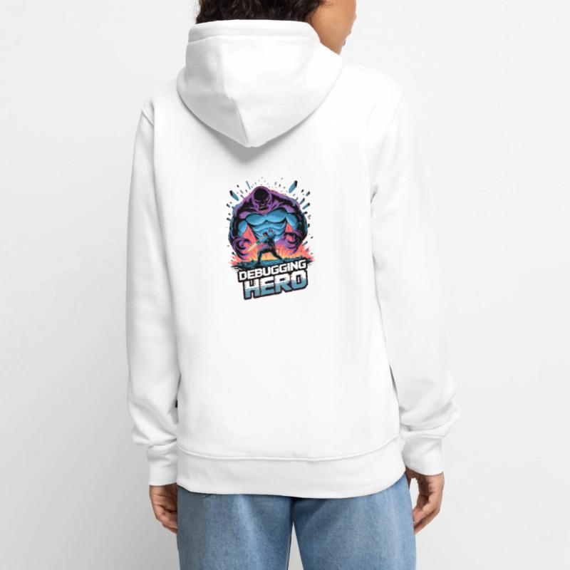 Debugging Hero – Epic Battle Against Code Monsters Unisex Premium Organic Zip Hoodie