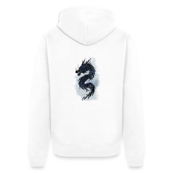 Cadeau de la mythologie de la Chine du dragon - Veste à capuche bio Premium Unisexe - blanc - Dos - Thijin (182cm)