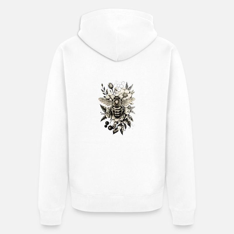 Biene Honig Imker Geschenk - Unisex Premium Bio Zip Hoodie - Weiß