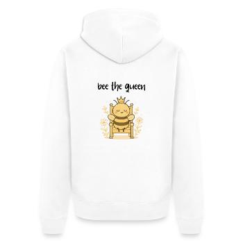 Bee Queen Sayings Gift - Unisex Premium Organic Zip Hoodie - white - Back - Thijin (182cm)
