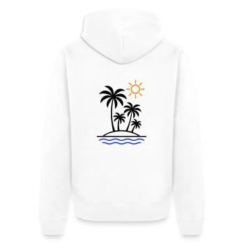 Palmiers d’été de l’île - Veste à capuche bio Premium Unisexe - blanc - Dos - Thijin (182cm)