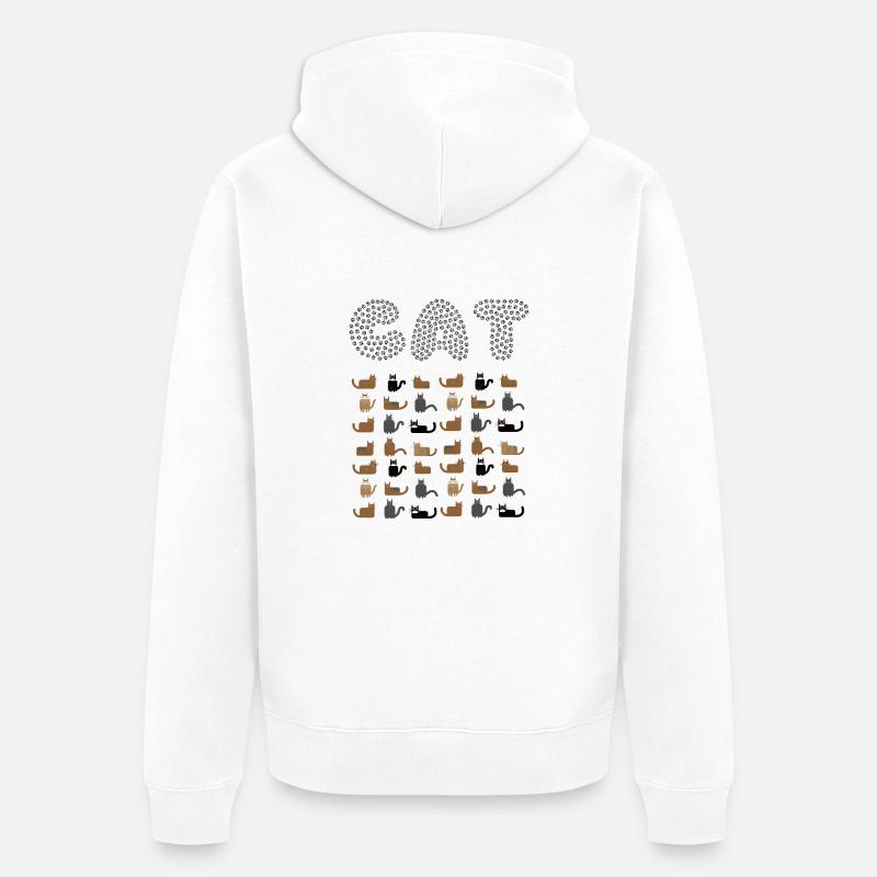 CHAT - Veste à capuche bio Premium Unisexe - blanc