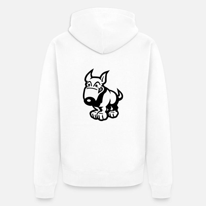 comic_dog - Veste à capuche bio Premium Unisexe - blanc