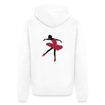 Ballett Mädchen - Unisex Premium Bio Zip Hoodie - Weiß - Hinten - Thijin (182cm)