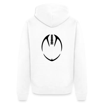 American Football Rücken - Unisex Premium Bio Zip Hoodie - Weiß - Hinten - Thijin (182cm)