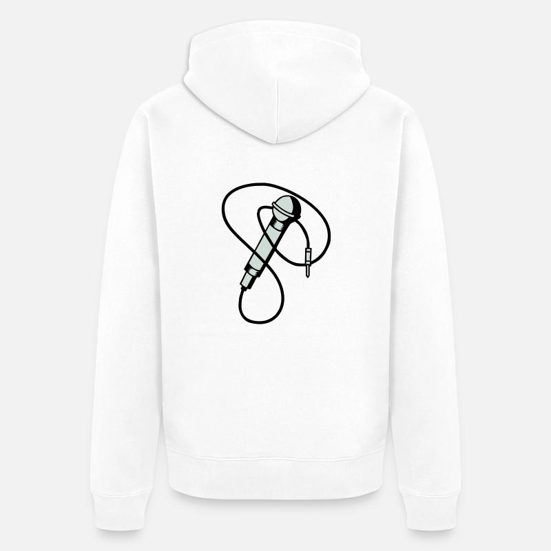 microphone - Unisex Premium Bio Zip Hoodie - Weiß