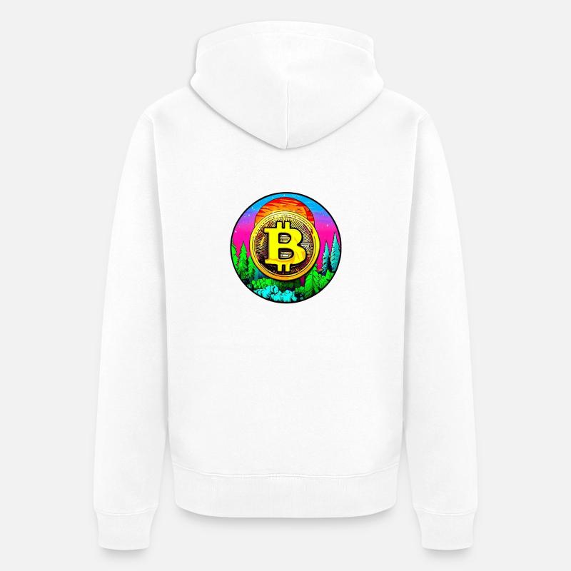 Bitcoin Nature 2 - Veste à capuche bio Premium Unisexe - blanc