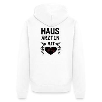 Hausärztin mit Herz Geschenk - Unisex Premium Bio Zip Hoodie - Weiß - Hinten - Thijin (182cm)