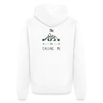 Mont Fuji - Unisex Premium Bio Zip Hoodie - Weiß - Hinten - Thijin (182cm)