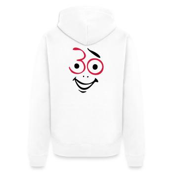 Juhu 30 years! - Unisex Premium Organic Zip Hoodie - white - Back - Thijin (182cm)