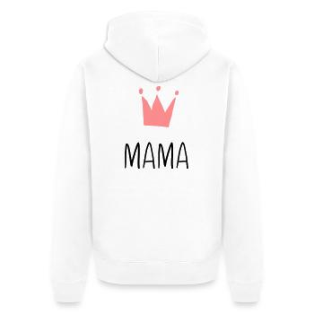 Mama Krone - Beste Mama - Unisex Premium Bio Zip Hoodie - Weiß - Hinten - Thijin (182cm)