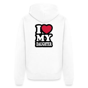 I love my daughter - Unisex Premium Organic Zip Hoodie - white - Back - Thijin (182cm)