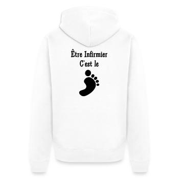 Infirmière / Infirmier / Hôpital / Médecine / - Veste à capuche bio Premium Unisexe - blanc - Dos - Thijin (182cm)