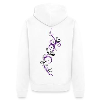 Tribal with Symbols of love - Unisex Premium Organic Zip Hoodie - white - Back - Thijin (182cm)