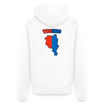 Carte du Tessin Rouge-Bleu - Veste à capuche bio Premium Unisexe - blanc - Dos - Thijin (182cm)