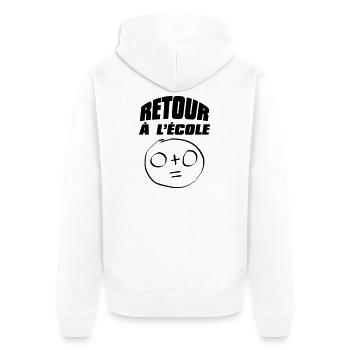 Retour à l'école - Veste à capuche bio Premium Unisexe - blanc - Dos - Thijin (182cm)