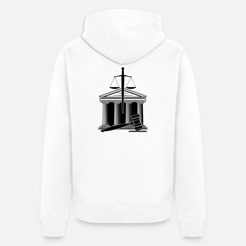 Épée à échelle de cour - Veste à capuche bio Premium Unisexe - blanc