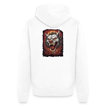 Hell demon dog - Unisex Premium Organic Zip Hoodie - white - Back - Thijin (182cm)