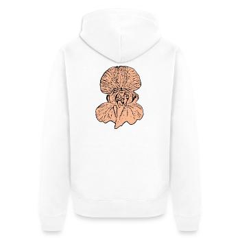 Orchidee rosa - Unisex Premium Bio Zip Hoodie - Weiß - Hinten - Thijin (182cm)