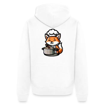 Culinary Kit: The Foxy Chef - Unisex Premium Organic Zip Hoodie - white - Back - Thijin (182cm)