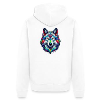 Loup - Veste à capuche bio Premium Unisexe - blanc - Dos - Thijin (182cm)