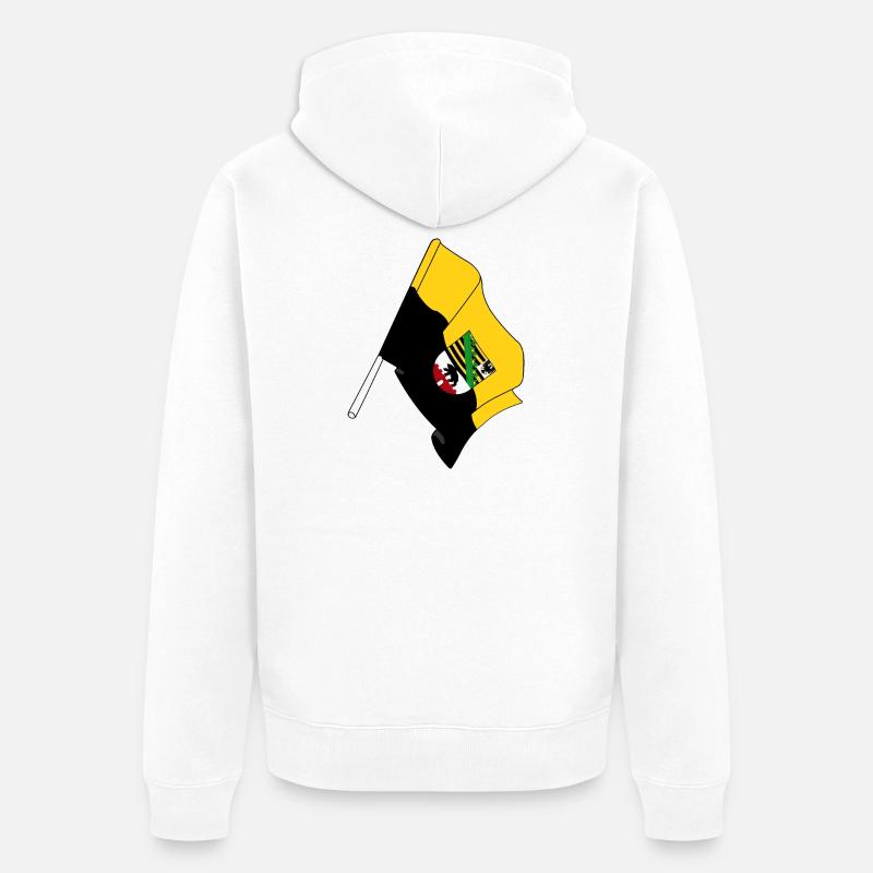 Drapeau de la Saxe-Anhalt - Veste à capuche bio Premium Unisexe - blanc
