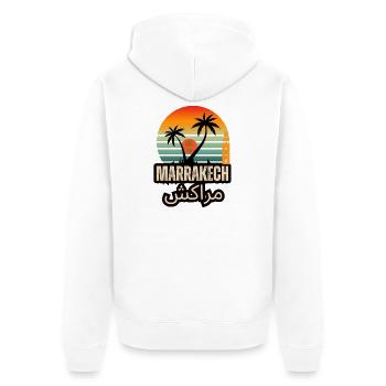 Marrakech | مراكش - Veste à capuche bio Premium Unisexe - blanc - Dos - Thijin (182cm)