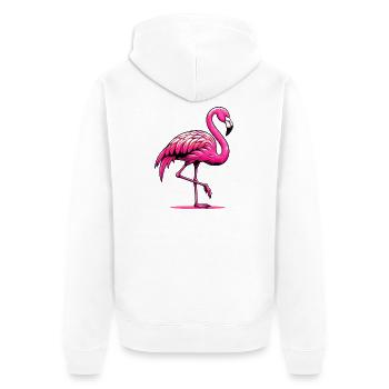 Flamant - Veste à capuche bio Premium Unisexe - blanc - Dos - Thijin (182cm)