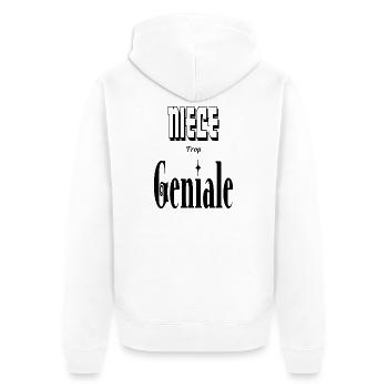 Nièce Trop Génial - Veste à capuche bio Premium Unisexe - blanc - Dos - Thijin (182cm)