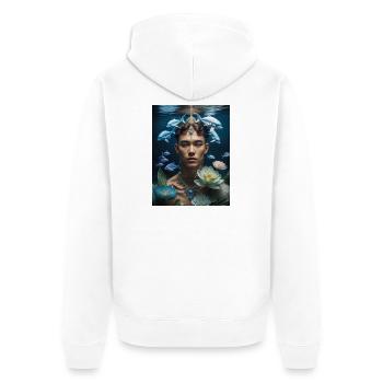 Lord of the Ocean - Unisex Premium Bio Zip Hoodie - Weiß - Hinten - Thijin (182cm)