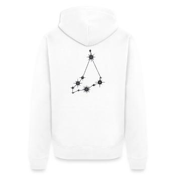 Capricorne Constellation d’étoiles Zodiaque Noir et gris - Veste à capuche bio Premium Unisexe - blanc - Dos - Thijin (182cm)