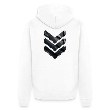 Abstract Black Geometric Pattern - Unisex Premium Organic Zip Hoodie - white - Back - Thijin (182cm)
