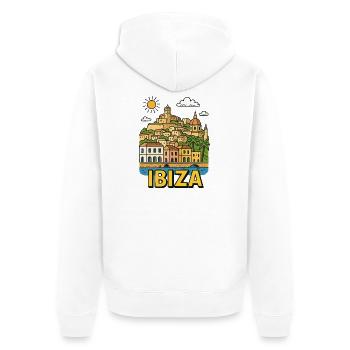 ibiza-stadt-skyline - Unisex Premium Bio Zip Hoodie - Weiß - Hinten - Thijin (182cm)