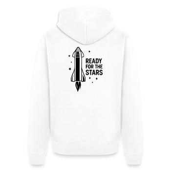 Ready for the Stars – Sci-Fi motif for space fans - Unisex Premium Organic Zip Hoodie - white - Back - Thijin (182cm)