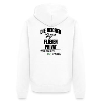 Abstract CO2 Climate Protection Design - Unisex Premium Organic Zip Hoodie - white - Back - Thijin (182cm)