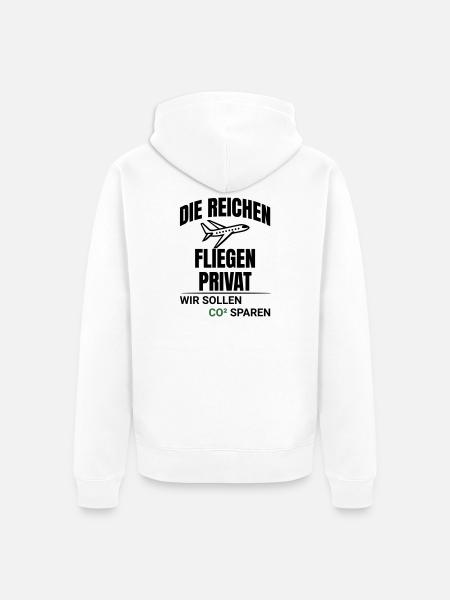Abstract CO2 Climate Protection Design - Unisex Premium Organic Zip Hoodie - white
