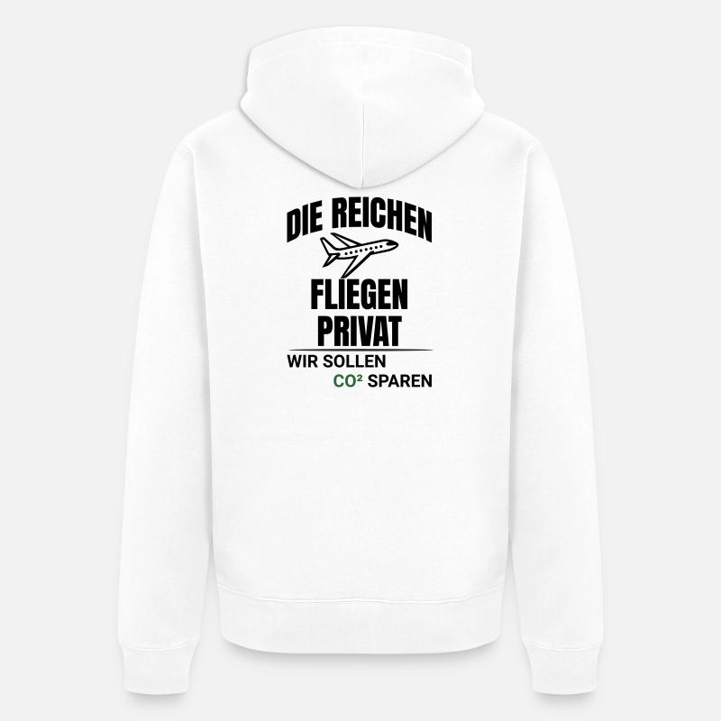 Abstraktes CO2 Klimaschutz Design - Unisex Premium Bio Zip Hoodie - Weiß