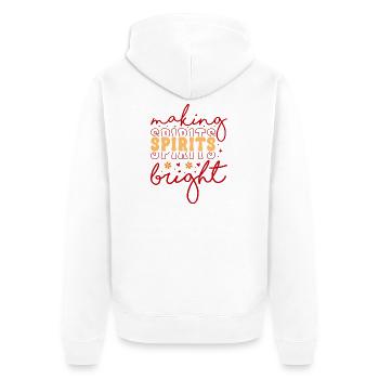 Machen Sie die Stimmung zu Weihnachten hell - Unisex Premium Bio Zip Hoodie - Weiß - Hinten - Thijin (182cm)