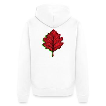 🍁 Customizable Autumn Leaf. Your colors, your style - Unisex Premium Organic Zip Hoodie - white - Back - Thijin (182cm)
