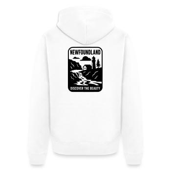 Newfoundland Newfoundland and Labrador - Unisex Premium Organic Zip Hoodie - white - Back - Thijin (182cm)