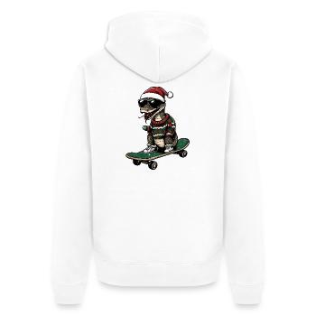 Schlange Kobra Weihnachten Lustig - Unisex Premium Bio Zip Hoodie - Weiß - Hinten - Thijin (182cm)