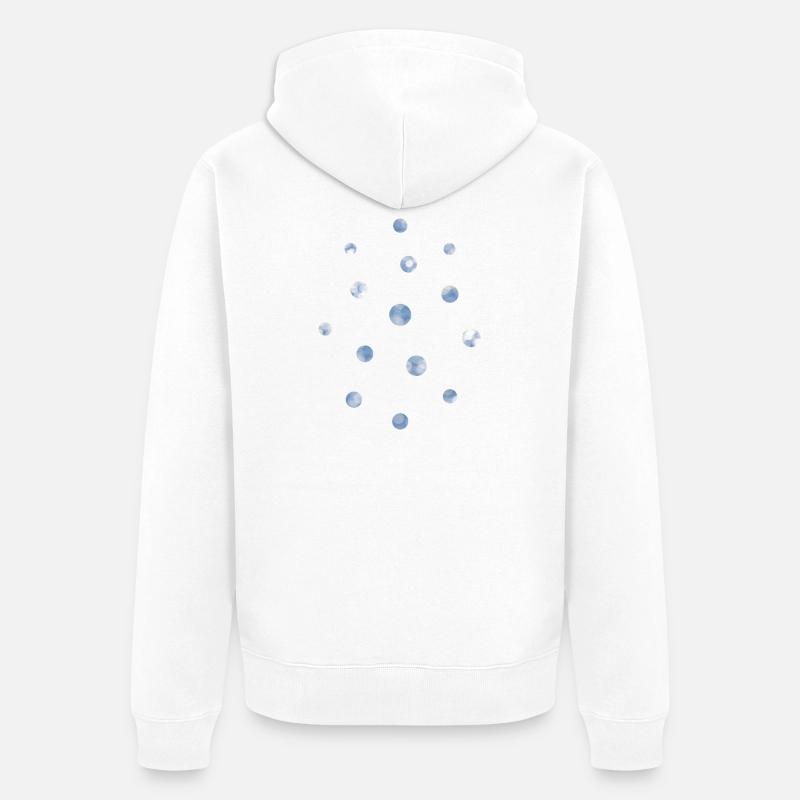 Blue Bokeh Light Points Pattern - Unisex Premium Organic Zip Hoodie - white