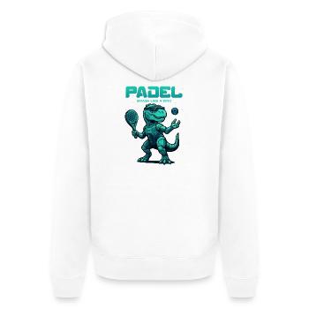 Funny Padel Dino - Dinosaure - Veste à capuche bio Premium Unisexe - blanc - Dos - Thijin (182cm)