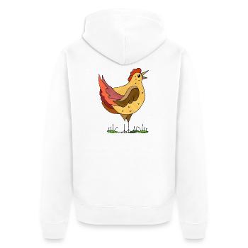poule - Veste à capuche bio Premium Unisexe - blanc - Dos - Thijin (182cm)