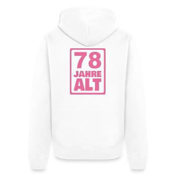 Year 78 - Unisex Premium Organic Zip Hoodie - white - Back - Thijin (182cm)