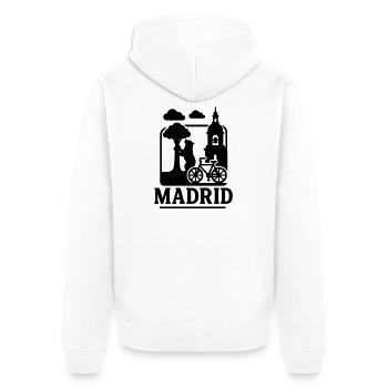 madrid wahrzeichen - Unisex Premium Bio Zip Hoodie - Weiß - Hinten - Thijin (182cm)