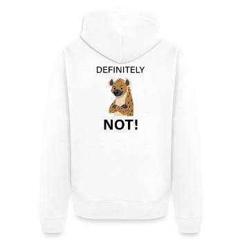 Selbstbewusste Hyänenkarikatur - Unisex Premium Bio Zip Hoodie - Weiß - Hinten - Thijin (182cm)