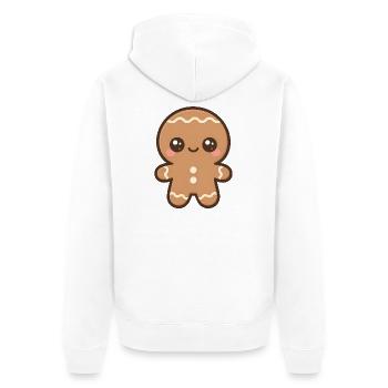 Petit bonhomme en pain d’épices de Kawaii - Veste à capuche bio Premium Unisexe - blanc - Dos - Thijin (182cm)