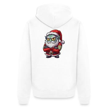 Mürrischer Kobold-Weihnachtsmann - Unisex Premium Bio Zip Hoodie - Weiß - Hinten - Thijin (182cm)